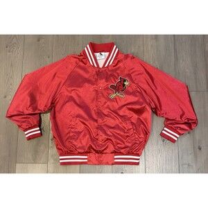 Vintage Augusta Sportswear Satin Baseball Jacket Men XL Red Cardinal Bomber 3610